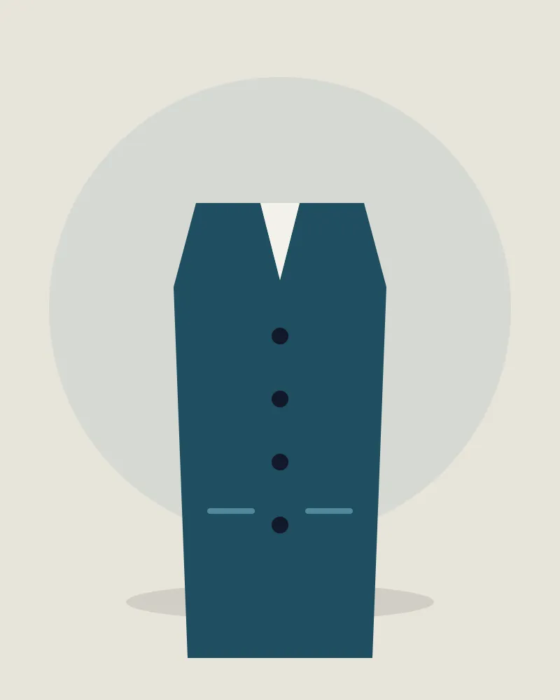 Berber Student Waistcoat – Petrol Blue